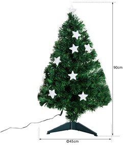 Árvore de Natal artificial 90cm Pinheiro Decoração de Natal com 12 LED 3 Cores 90 Ramos Verde PVC