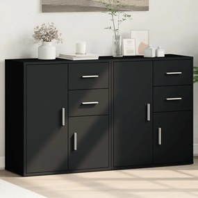 vidaXL Aparadores 2 pcs 60x31x70 cm derivados de madeira preto