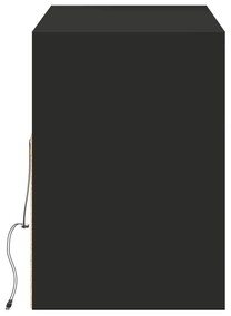 Móvel de parede para TV com luzes LED 130x31x45 cm preto
