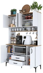 Armário Multiusos JE168 – Branco Nogueira – 120x184,2x40 cm