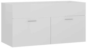 Conj. móveis de casa de banho 2 pcs contrapl. branco brilhante
