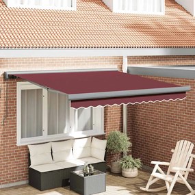 vidaXL Toldo retrátil manual 300x250 cm bordô