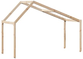 Telhado de cama infantil 203x95,5x142 cm madeira pinho maciça