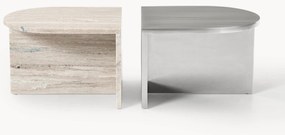 Mesa de centro oval em metal e mármore Leander, 2 uni.