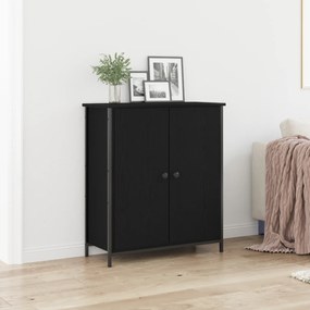 vidaXL Aparador Carvalho Preto 70x30x80 cm Madeira engenheirada e Aço