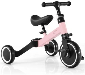 Bicicleta infantil 3 em 1 para 1-3 anos com assento ajustável e guiador Triciclo infantil de 3 rodas para andar 62 x 46 x 48 cm Rosa