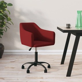 vidaXL Cadeira de jantar giratória veludo vermelho tinto