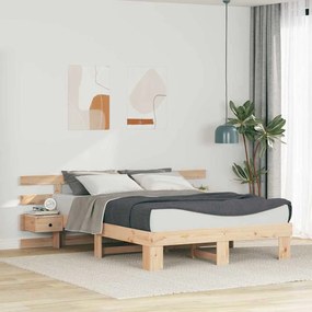 vidaXL Estrutura da Cama Castanho 160 x 200 cm Madeira de pinho maciça