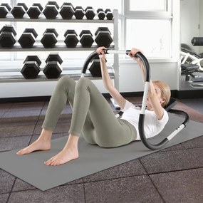 Treinador de tapete AB ergonômico portátil com apoio de cabeça acolchoado para fitness 72,5 x 72,5 x 64 cm branco