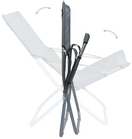 Cadeiras de praia dobráveis 2 pcs tecido cinzento