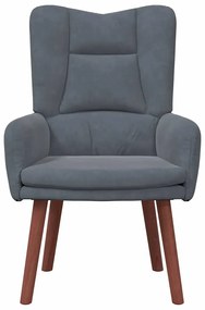 Cadeira Relaxante vidaXL Veludo Cinza Escuro