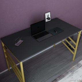 Secretária de Estudo Josephine – Dourado e Antracite – 120x60x74,8 cm