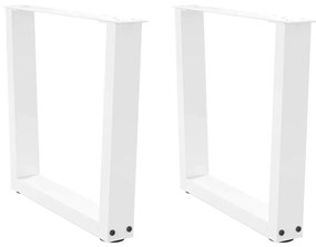 Mesa de jantar pernas 2pcs forma de V 60x(42-43,3)cm aço branco