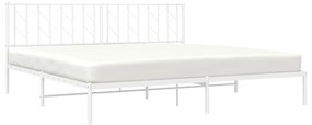 Estrutura de cama com cabeceira 200x200 cm metal branco