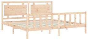 Estrutura de cama com cabeceira 180x200 cm madeira maciça