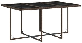 11 pcs conjunto jantar p/ jardim c/ almofadões vime PE castanho