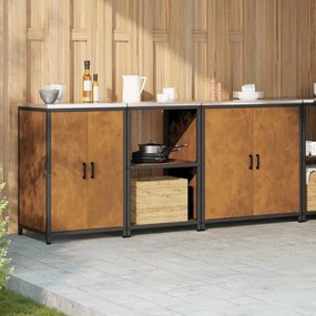Conjunto de Armazenamento de Cozinha 3 pcs Ferro Enferrujado