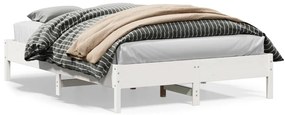 Cama sem colchão 140x200 cm madeira de pinho maciça branco