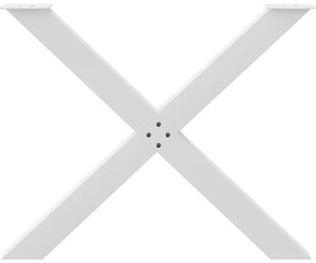 Pés para mesa de jantar em formato de X, 2 peças, branco, 90x (72-73)