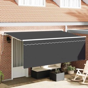 vidaXL Toldo com Cortina Antracite 350 x 200 x 120 cm Tecido, Metal