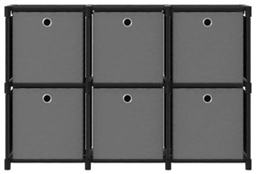 Unid. prateleiras 6 cubos c/ caixas 103x30x72,5cm tecido preto
