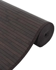 Tapete retangular 60x200 cm bambu castanho-escuro