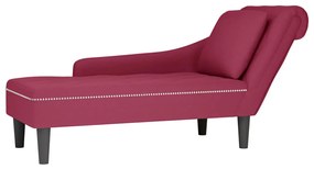Chaise lounge c/ almofada/apoio de braços direito veludo
