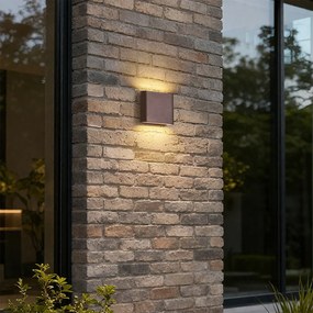 Candeeiro de parede exterior moderno castanho ferrugem 11,5 cm com LED IP65 - Batt