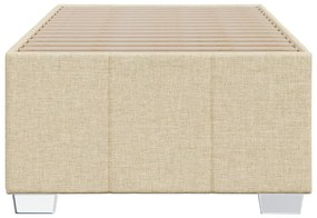 Estrutura de cama sem colchão 90x190 cm tecido creme
