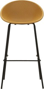 CONJUNTO DE 2 BANCOS DE BAR IBIZA 50X50X98 CM (ALTURA DO ASSENTO 75 CM) AMARELO E PRETO