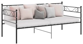 Sofá-cama 90x200 cm metal preto