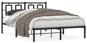 vidaXL Estrutura de cama com cabeceira 140x200 cm metal preto