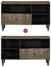 Móvel de TV 80x33x46 cm madeira de mangueira maciça preto