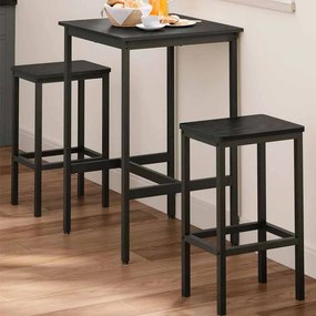 Mesa de bar com 2 cadeiras para cozinha em Preto