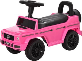 Carro de brincar para crianças, para empurrar com licença da Mercedes-Benz, 12-36 meses, porta-malas, buzina e faróis, cor-de-rosa