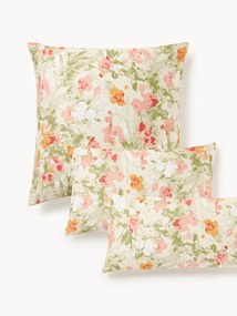 Cotton Sateen Pillowcase Anthea with Floral Pattern