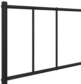 Estrutura de cama com cabeceira 100x190 cm metal preto