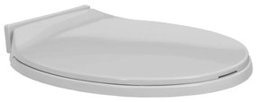 vidaXL Tampo de sanita oval com fecho suave cinzento-claro