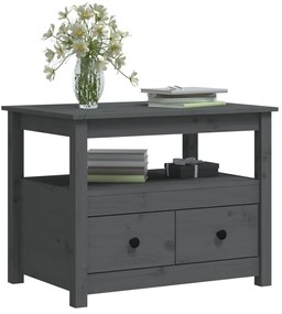 Mesa de centro 71x49x55 cm pinho maciço cinza
