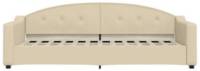 Sofá-cama 80x200 cm tecido cor creme