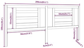 Cabeceira de cama 206x4x100 cm pinho maciço branco