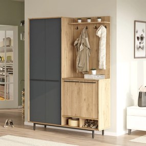 Cabide OS1-SA – Carvalho Antracite – 147,4x195,6x35,5 cm | Tribo Home