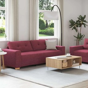 vidaXL Conjunto de Sofá 2 Peças com Almofadas Vermelho Vinho Tecido