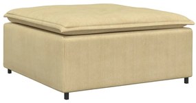 Sofá modular com pufes e almofadas tecido corduroy