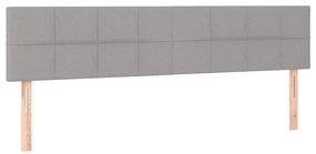 Cama boxspring com colchão 120x190 cm tecido cinzento-claro