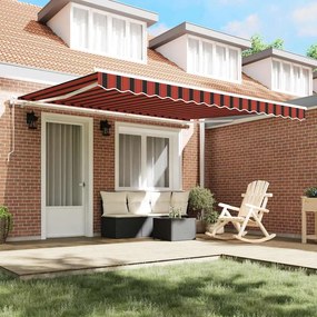 Toldo Retrátil Laranja e Marrom 400 × 350 cm laranja e castanho