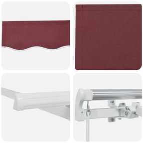 Toldo Retrátil Manual Vermelho bordô e Branco