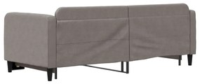 Sofá-cama com gavetão 80x200 cm tecido cinzento-acastanhado