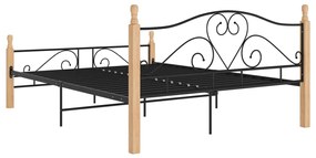 Estrutura cama c/ cabeceira sem colchão 140x200 cm metal preto