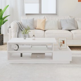 Mesa de centro 120x50x40,5 cm madeira de pinho maciça branco